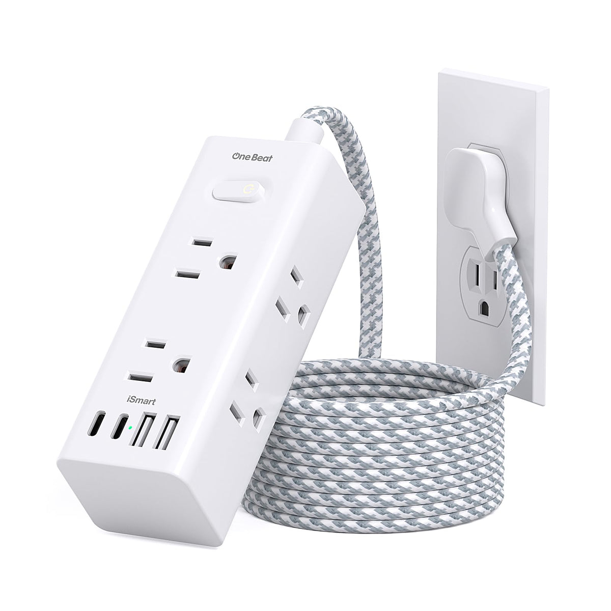 Surge Protector Power Strip 10Ft Long Extension Cord with Multiple Outlets
