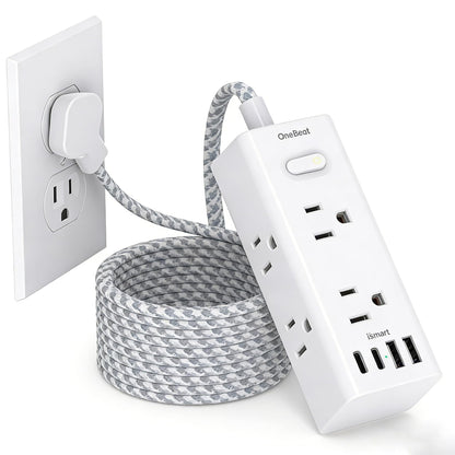 Surge Protector Power Strip 10Ft Long Extension Cord with Multiple Outlets