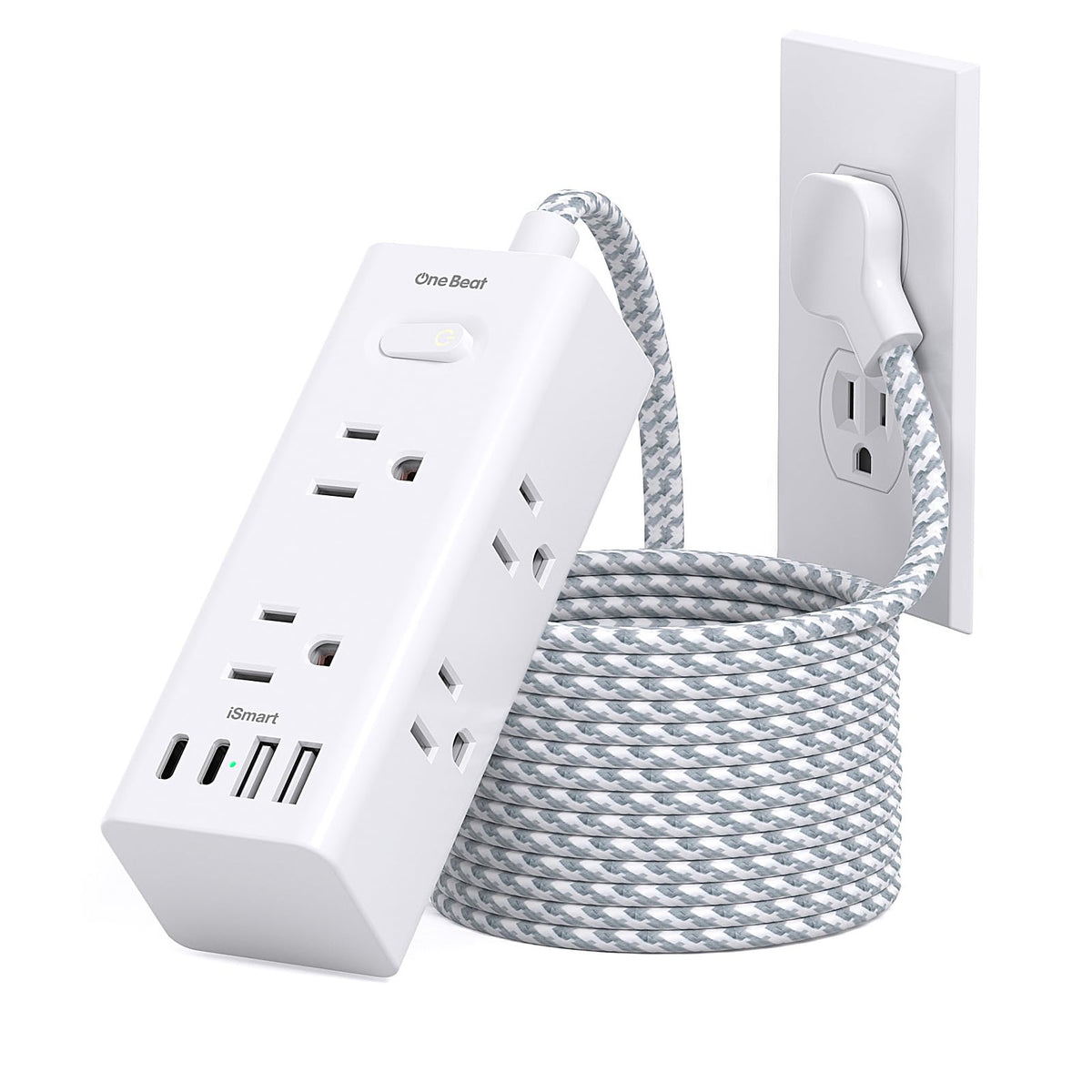 Surge Protector Power Strip 10Ft Long Extension Cord with Multiple Outlets