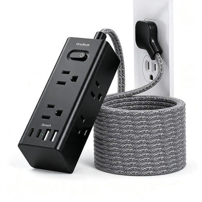 Surge Protector Power Strip 10Ft Long Extension Cord with Multiple Outlets